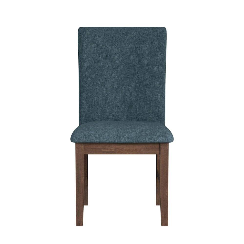 Alt View 1. Picket House Furnishings - Veronica Dining Side Chair with Denim Blue Fabric in Walnut - Walnut.