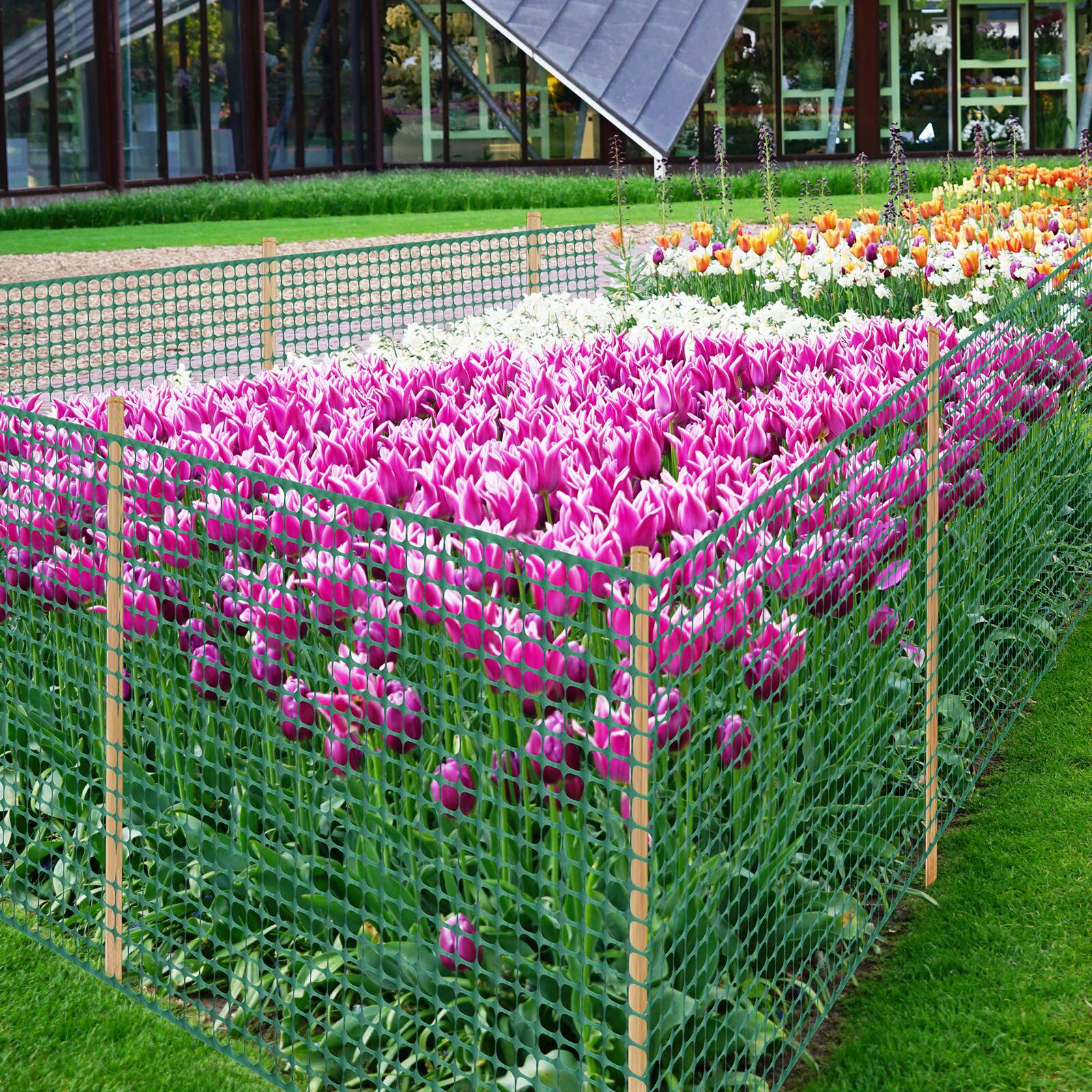 Alt View 1. Oumilen - Plastic Garden Safety Fence Mesh, Flexible Plastic Animal Barrier Netting with 100 Cable Ties.