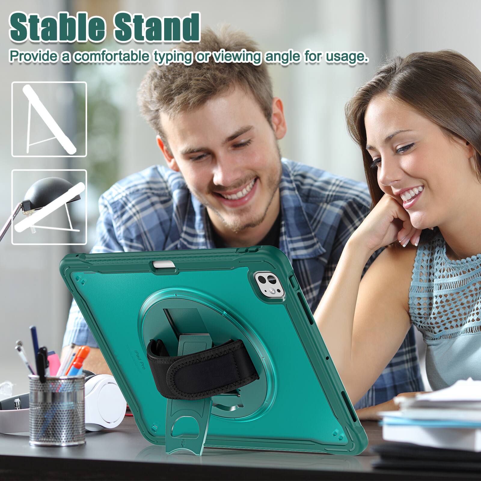 Stable Stand  
Provide a comfortable typing or viewing angle for usage.