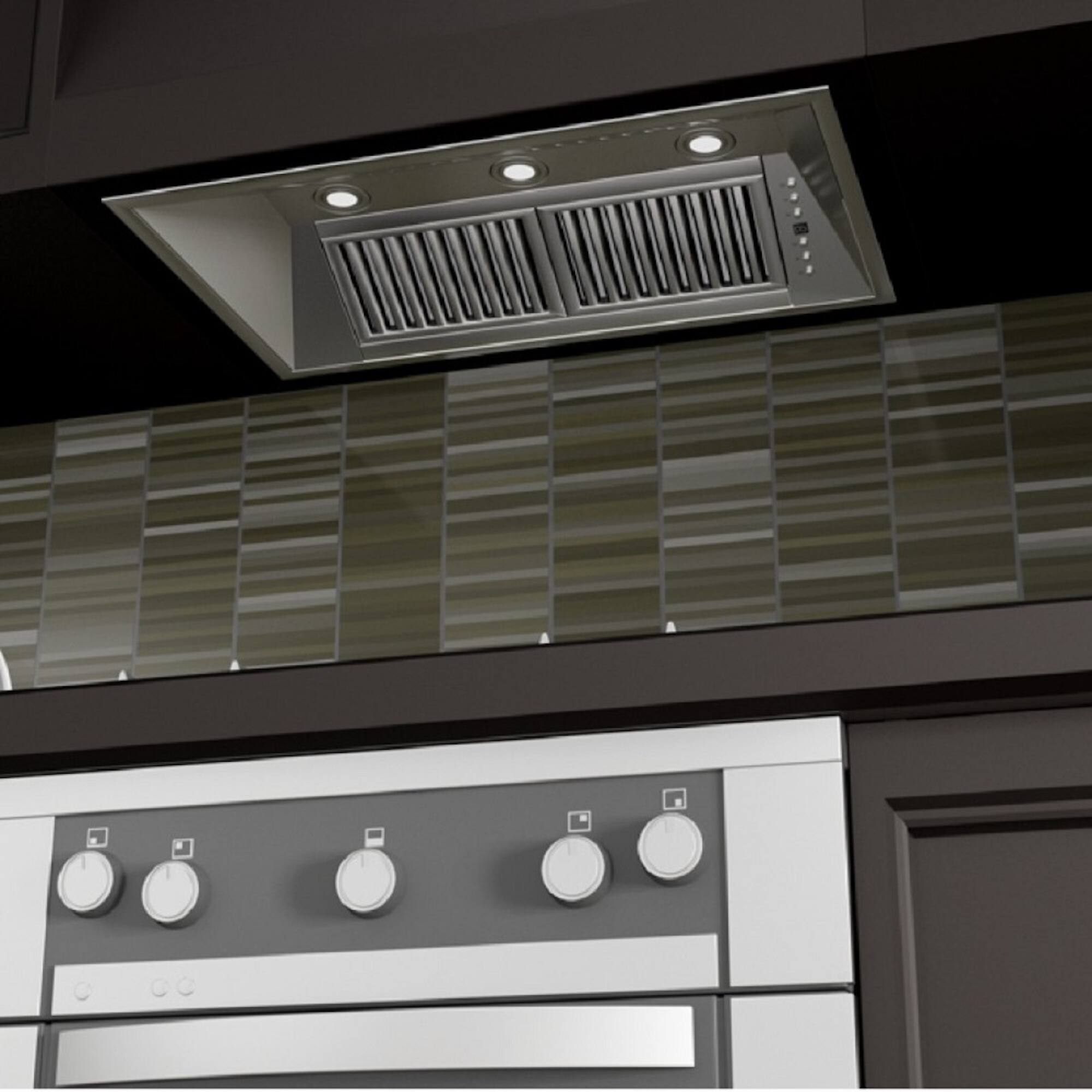 Alt View 1. ZLINE - 34" Externally Vented Range Hood - Brushed Stainless Steel.