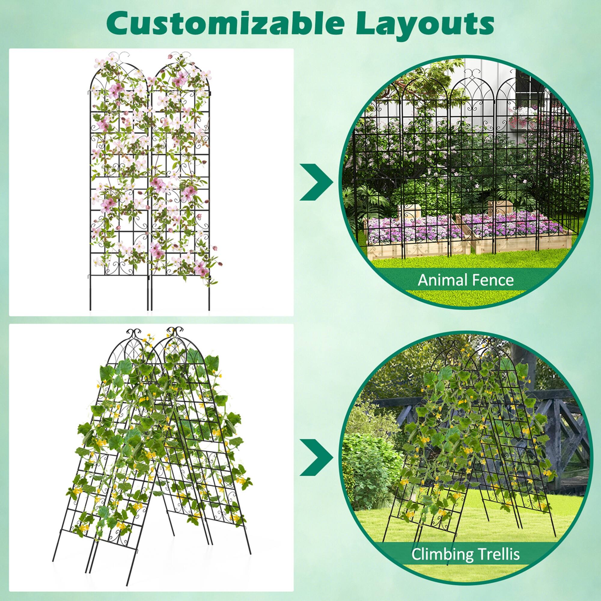 Customizable Layouts

- Animal Fence
- Climbing Trellis
