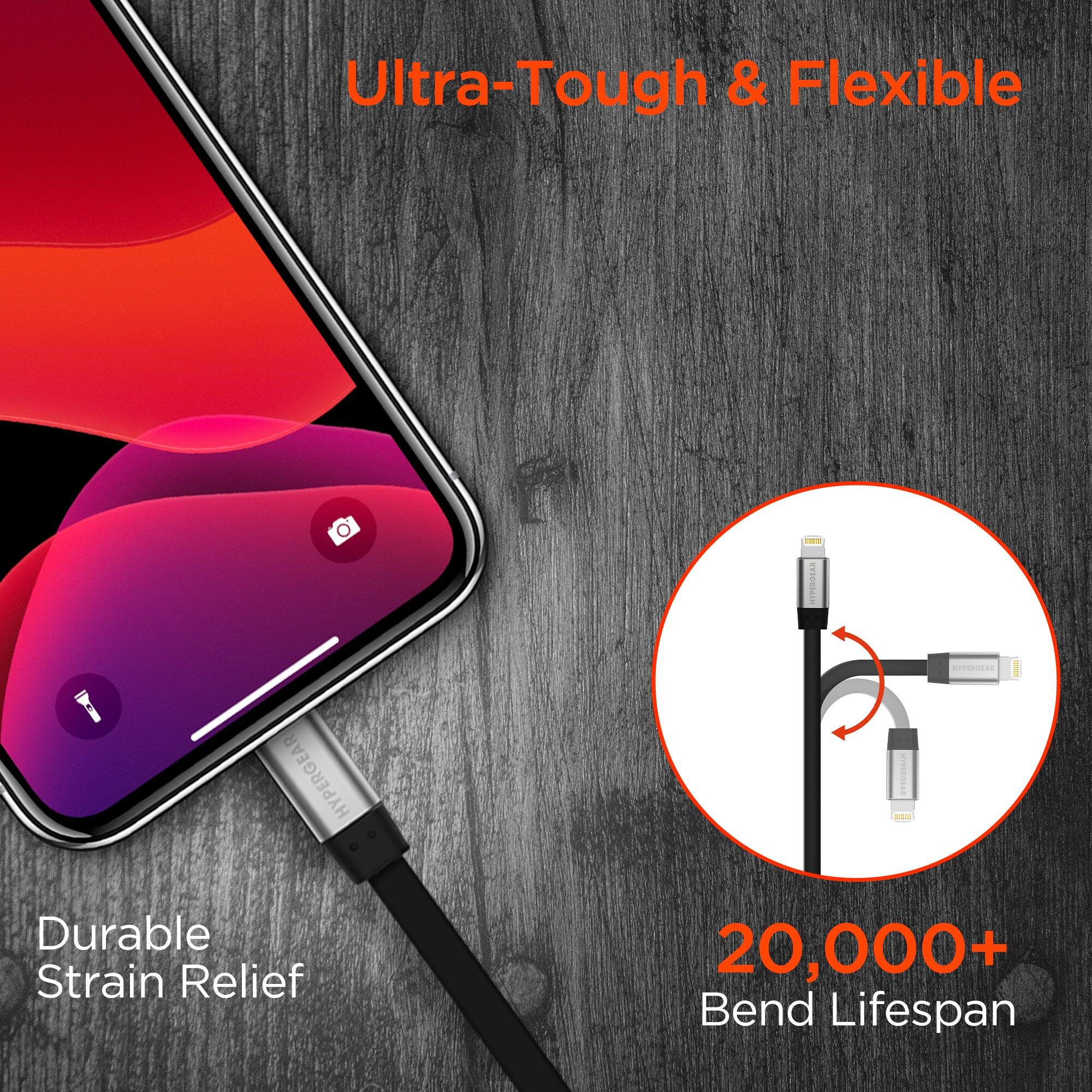 Ultra-Tough & Flexible V9R4 T HYPERGEAR STRRSAL ROTAD Durable Strain Relief 20,000+ Bend Lifespan