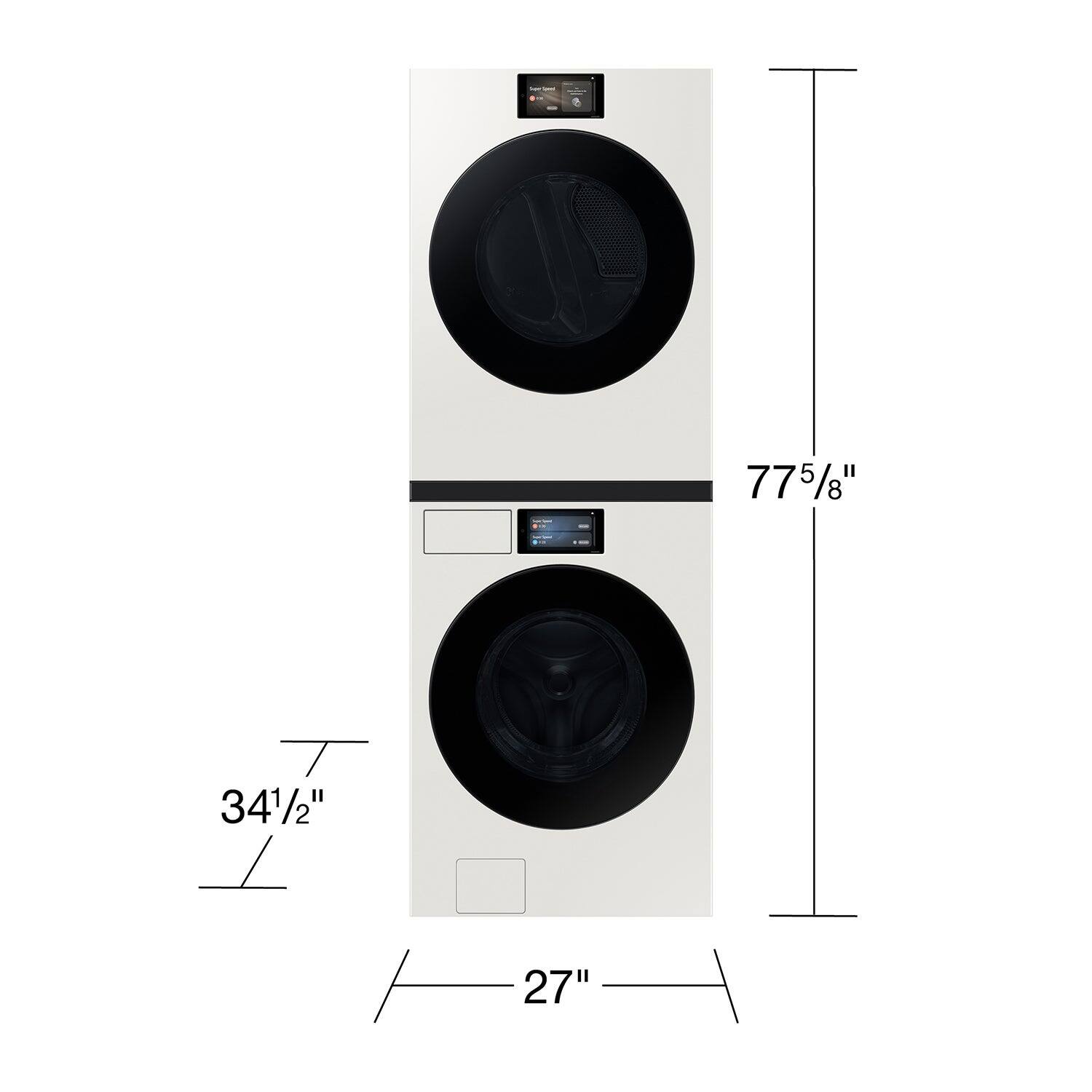 The text on the image reads: 775/8" 341/2" 27". The correct grouping and correction would be: 775/8" 341/2" 27" 775/8" 341/2" 27".