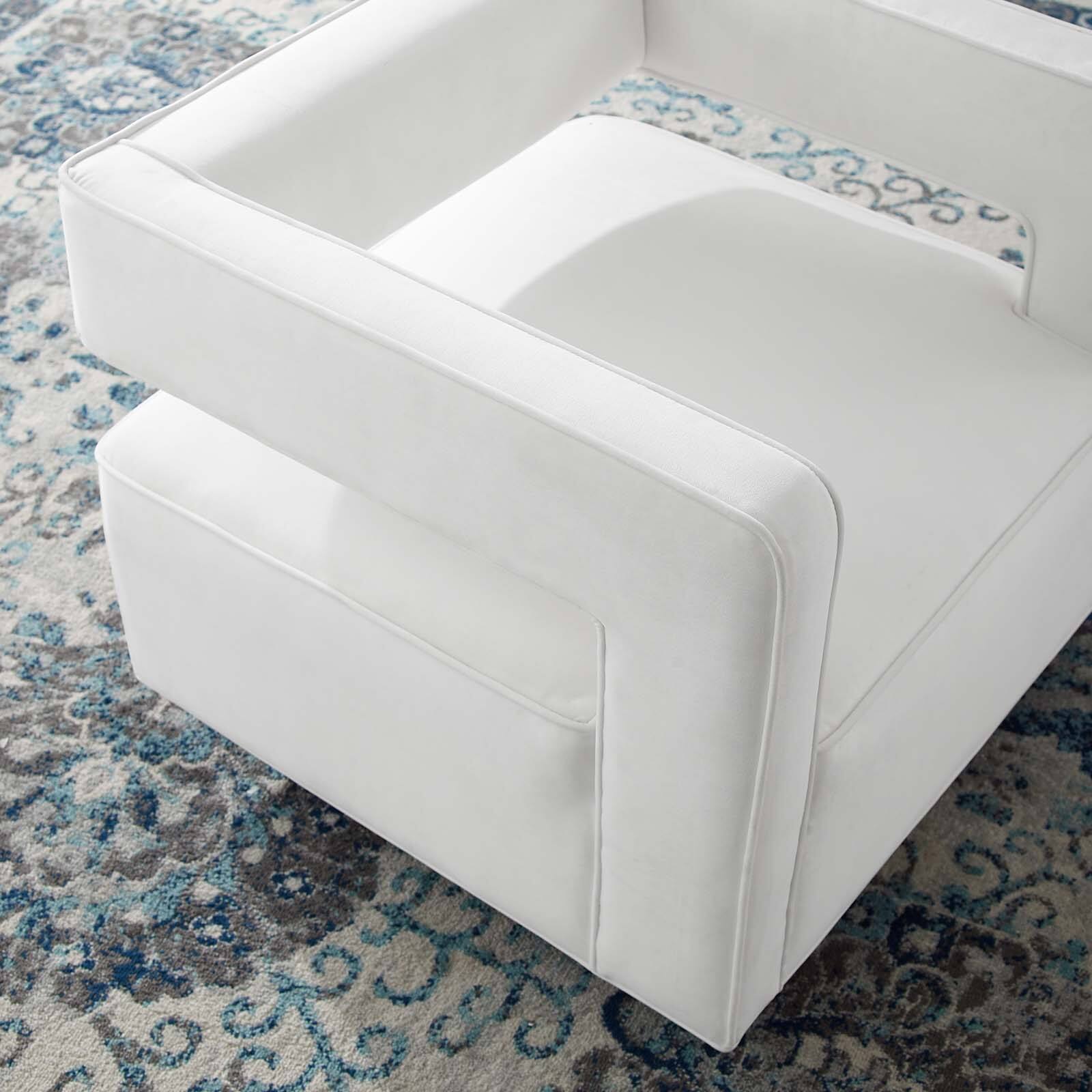 Back. Modway - Booth Performance Velvet Performance Velvet Swivel Armchair by Modway - White.