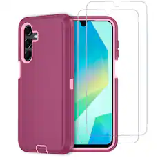 Front. Entronix - Entronix Bundle for Galaxy A16 - Heavy Duty Case & 2 Clear Screen Protectors - Purple.