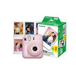 Fujifilm - Instax Mini 12 Blossom Pink with 60mm Lens Bundle with 20 Exposures