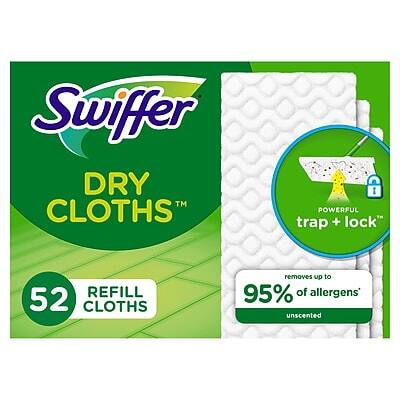 Swiffer DRY CLOTHS™
REFILL 52 CLOTHS
POWERFUL trap + lock™
removes up to 95% of allergens
unscented