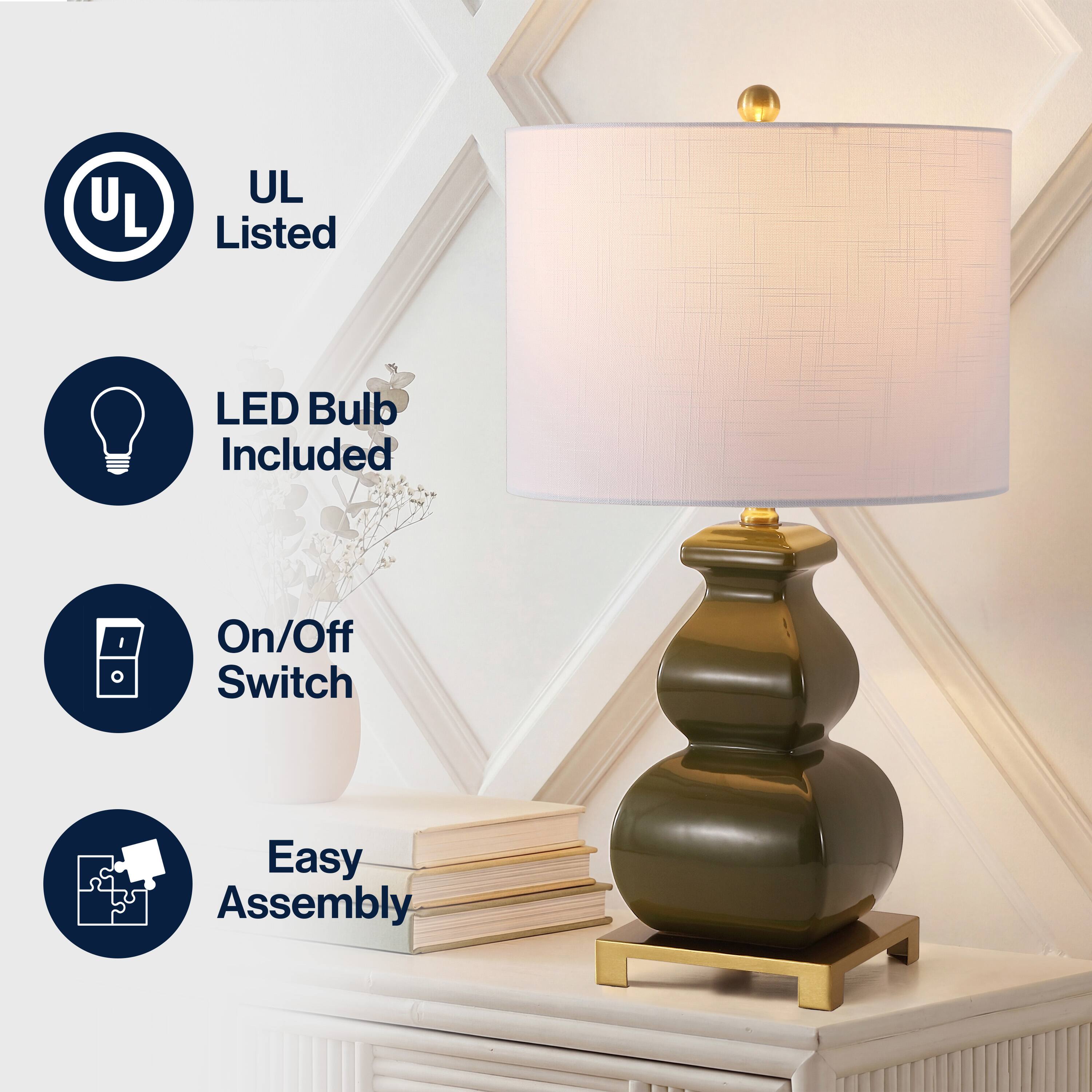 UL Listed  
LED Bulb Included  
On/Off Switch  
Easy Assembly