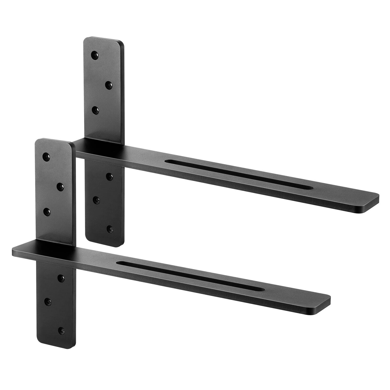 Alt View 5. VEVOR - T Shelf Brackets 2 Pcs,200 lbs/90 kg Weight Capacity,18x2.89x12 in / 457.2x73.5x304.8 mm,Solid Steel Heavy Duty Brackets - Black.
