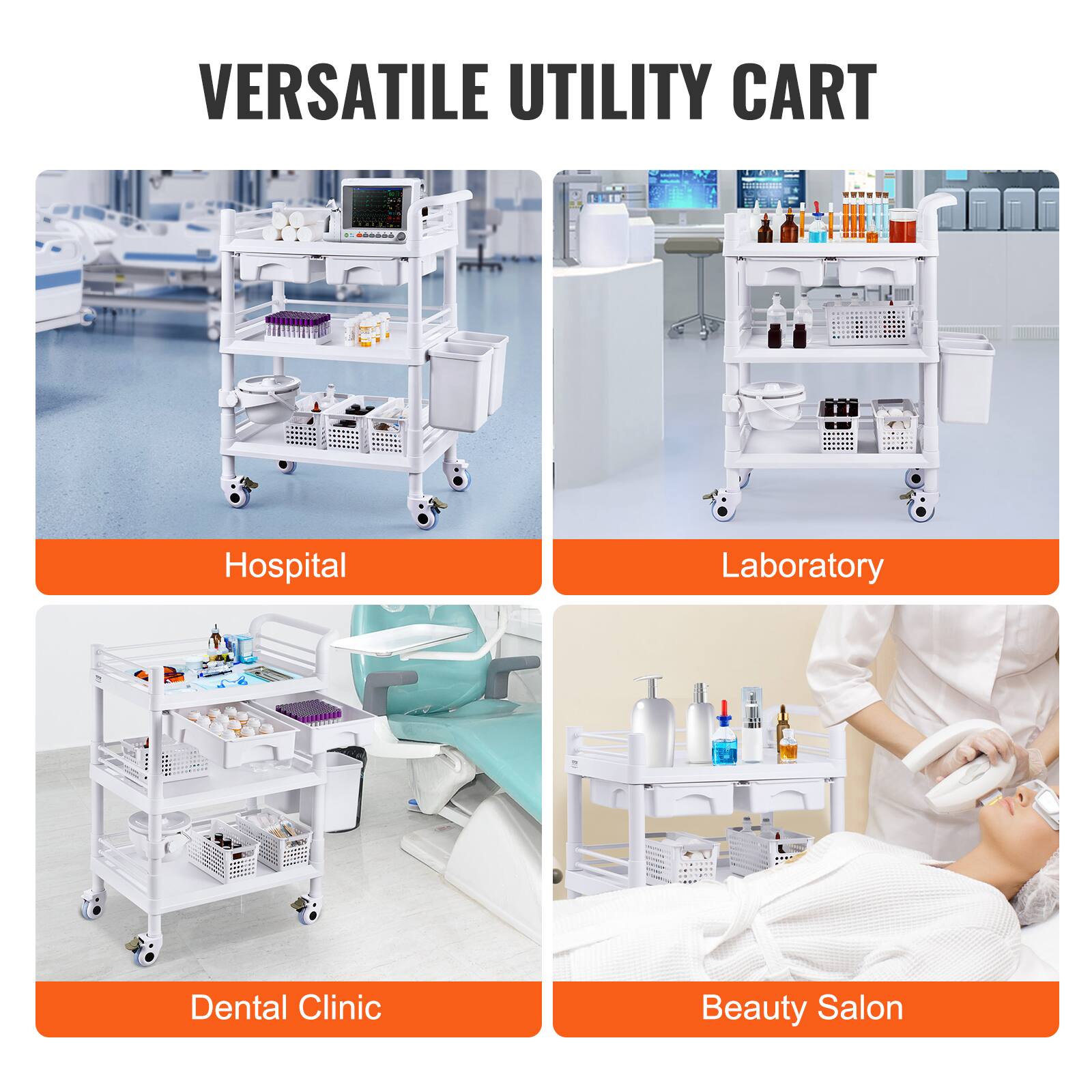 VERSATILE UTILITY CART - | Hospital, Laboratory, Dental Clinic, Beauty Salon