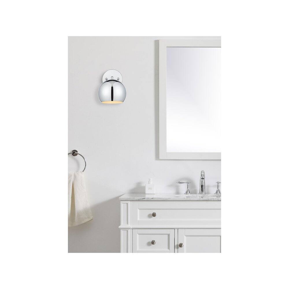 Alt View 3. Living District - Othello 6 Inch Wall Sconce in Chrome - Chrome.