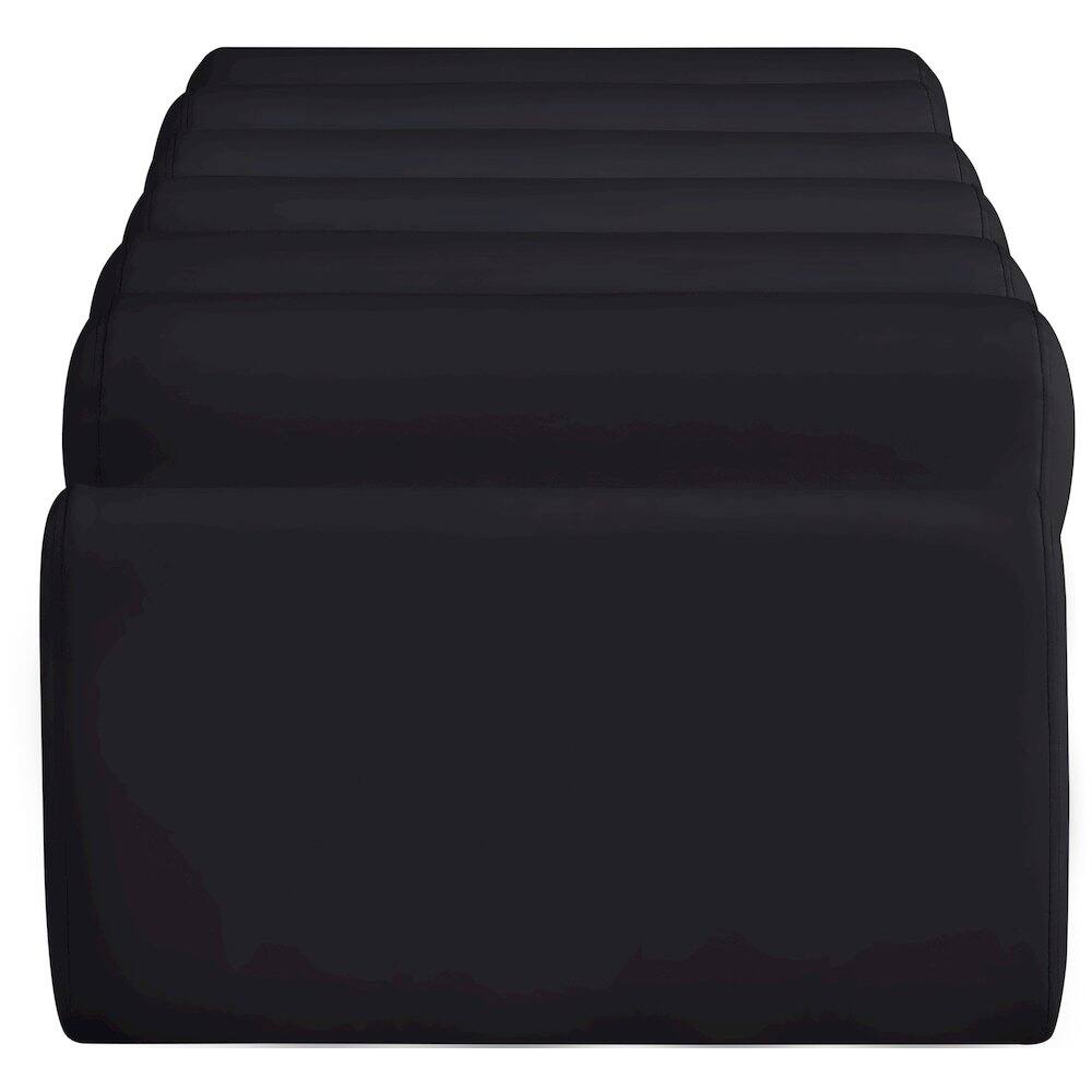 Alt View 3. Meridian Furniture - Rumble Black Vegan Leather Bench - Black.
