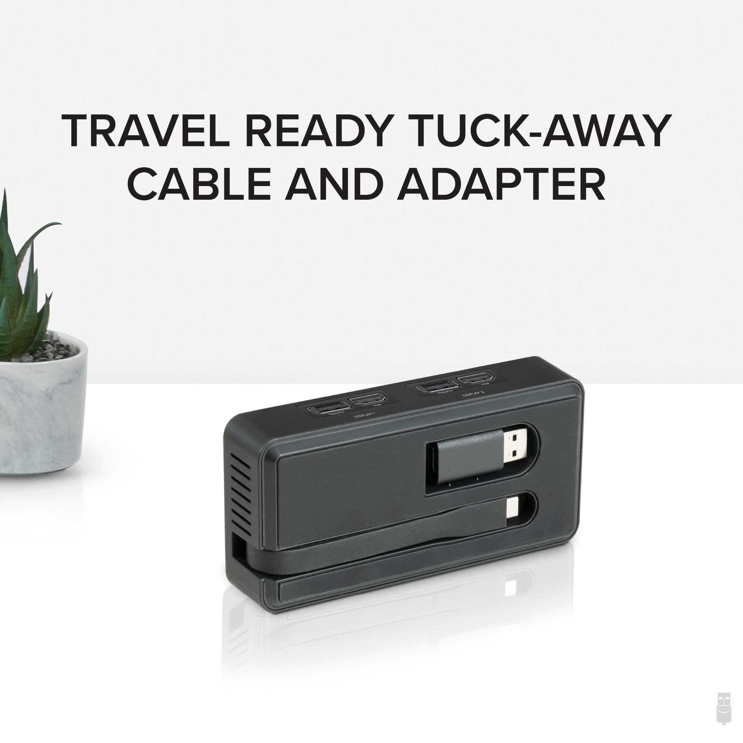 TRAVEL READY TUCK-AWAY CABLE AND ADAPTER