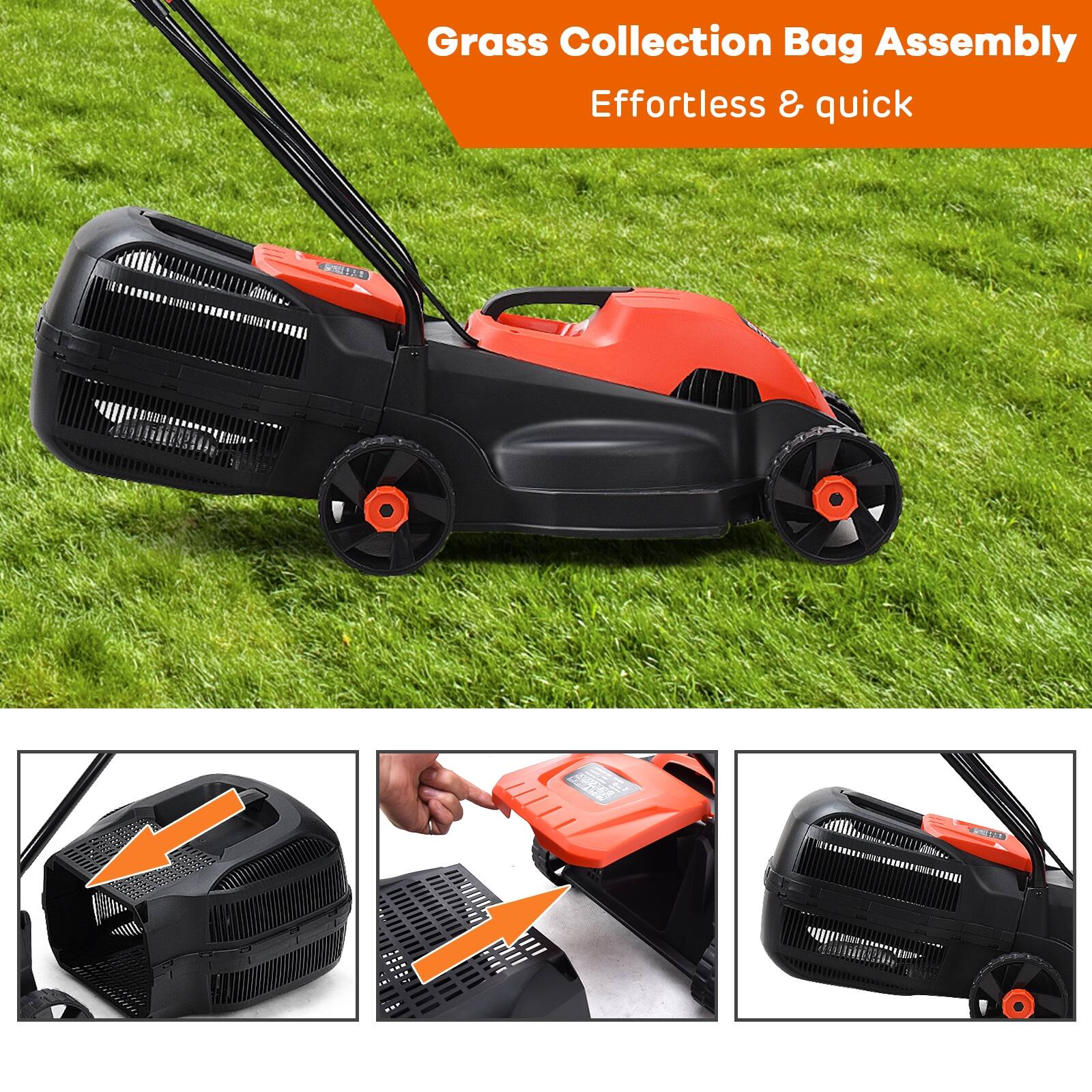 Grass Collection Bag Assembly  
Effortless & quick