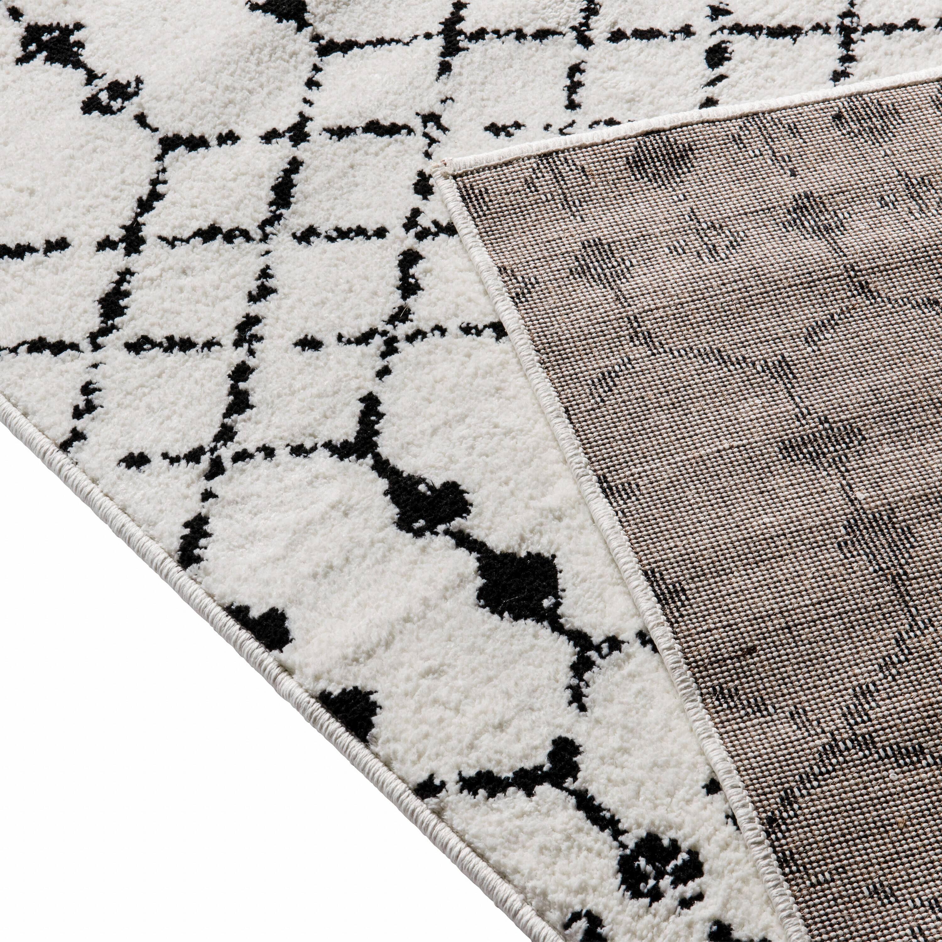 Alt View 7. Emma + Oliver - Modern Design Geometric Bohemian Low Pile Area Rug - Ivory/Black.
