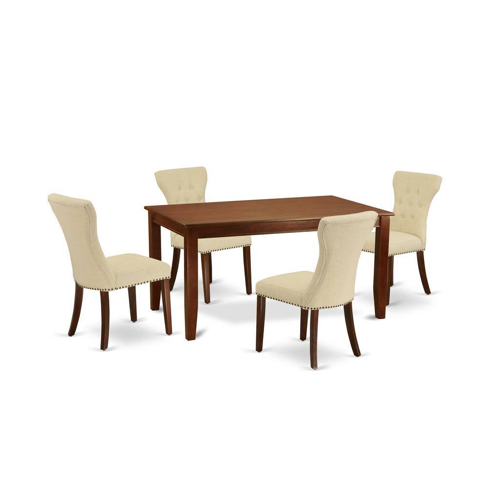 Back. East West Furniture - Dining Room Set Mahogany - Brown.