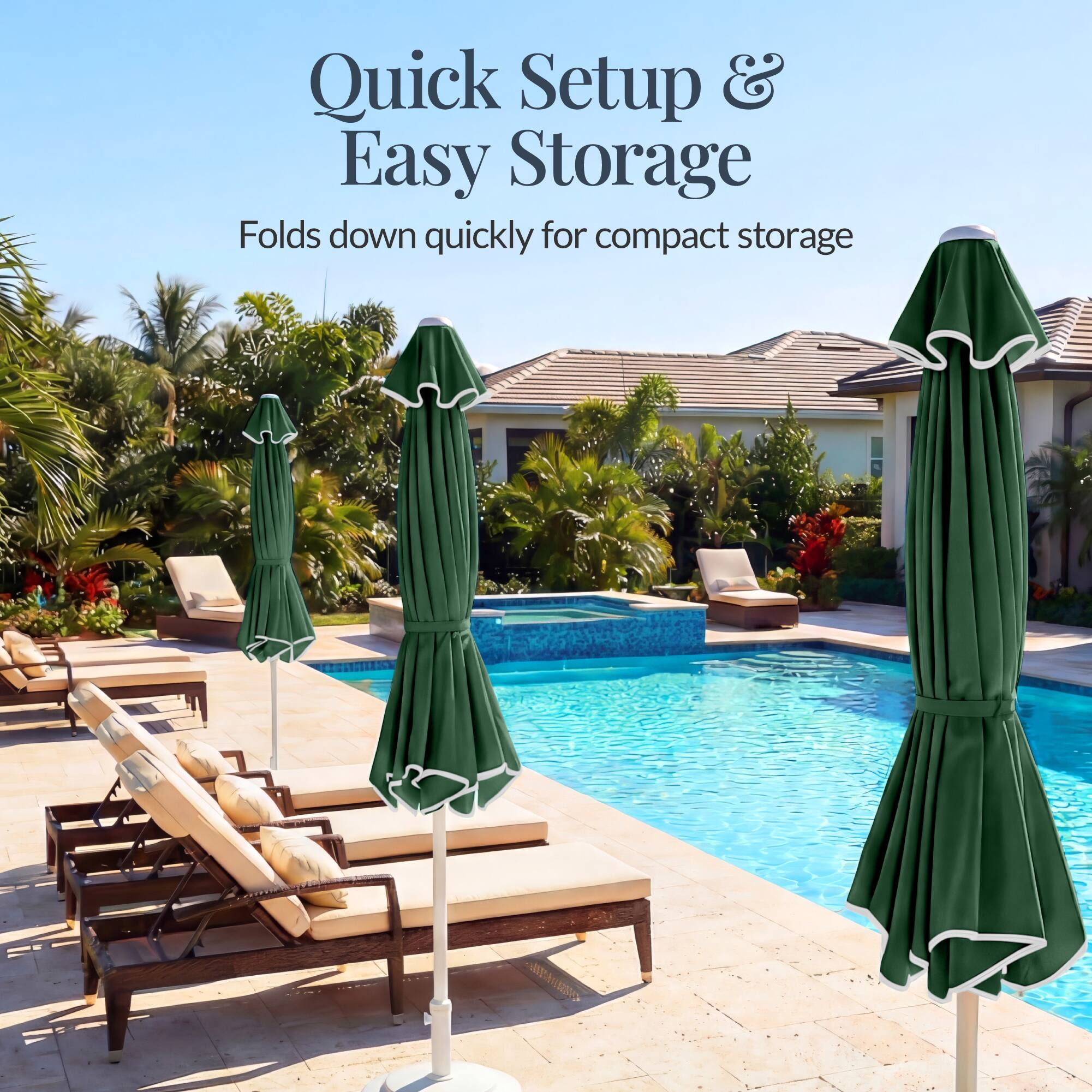 Quick Setup & Easy Storage  
Folds down quickly for compact storage