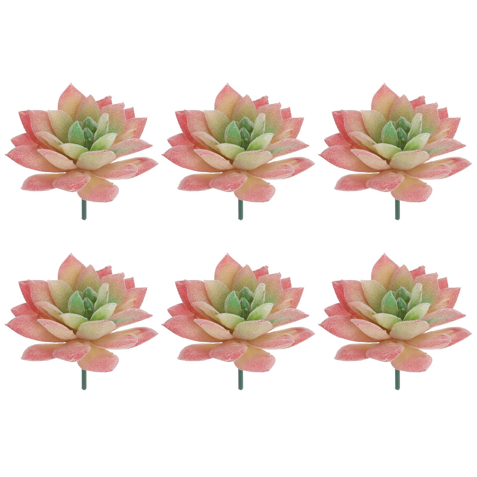 Unique Bargains - Artificial Succulent Plants 6pcs Small Realistic Fake Succulents Colorful Faux Flocking Flowers for Home Decoration - Pink price history on PriceWatchPro
