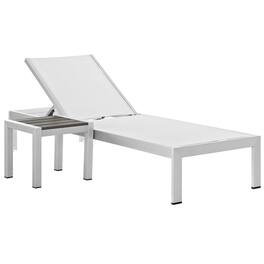 Shore 2 Piece Outdoor Patio Aluminum Set by Modway - Silver White