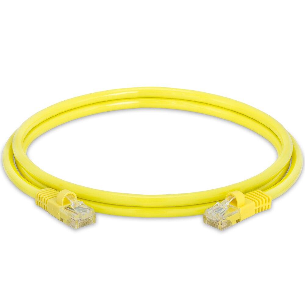 Angle. Cmple.com - Cmple - 10 Pack Cat5e Ethernet Cable 5ft Internet Cables, RJ45 Connectors 1Gbps LAN Patch Cord 350Mhz Wire - Yellow - Yellow.