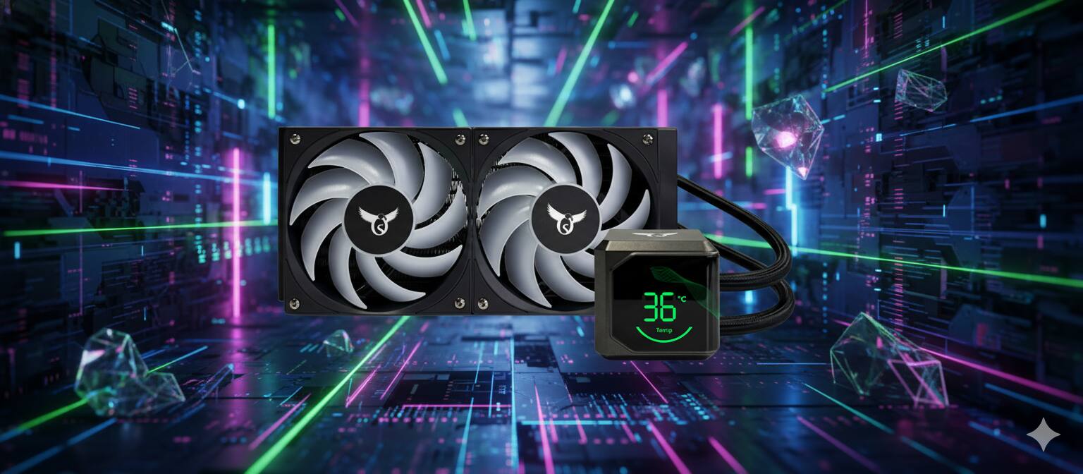 Alt View 8. Osprey - Osprey 240mm AIO CPU Cooler, Copper-Aluminum Radiator, Leakproof ARGB Liquid Cooling System, 2600RPM Hydraulic Pump - Black.