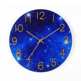 Oumilen - 12" Starry Night Wall Clock - Blue
