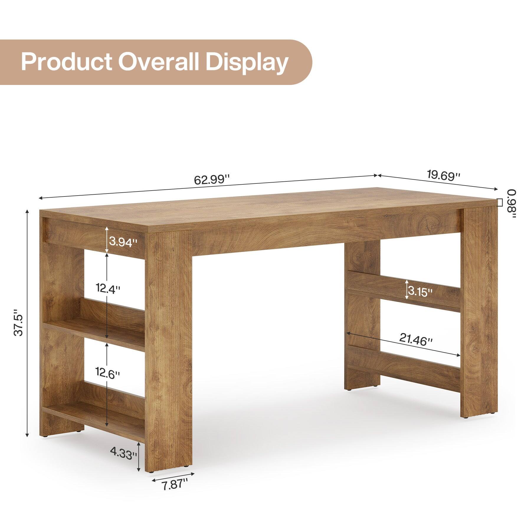 Product Overall Display

- 62.99"
- 19.69"
- 0.98"
- 37.5"
- 12.4" 12.6"
- 3.15" 21.46"
- 4.33"
- 7.87"