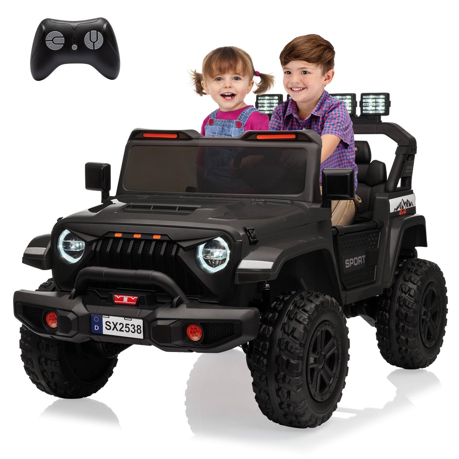 GARVEE - 24V Ride-On Truck for Big Kid,2-Seater Electric Vehicle with Adjustable Footrest Wide Seat,4×200W Motor,4WD Power Wheel