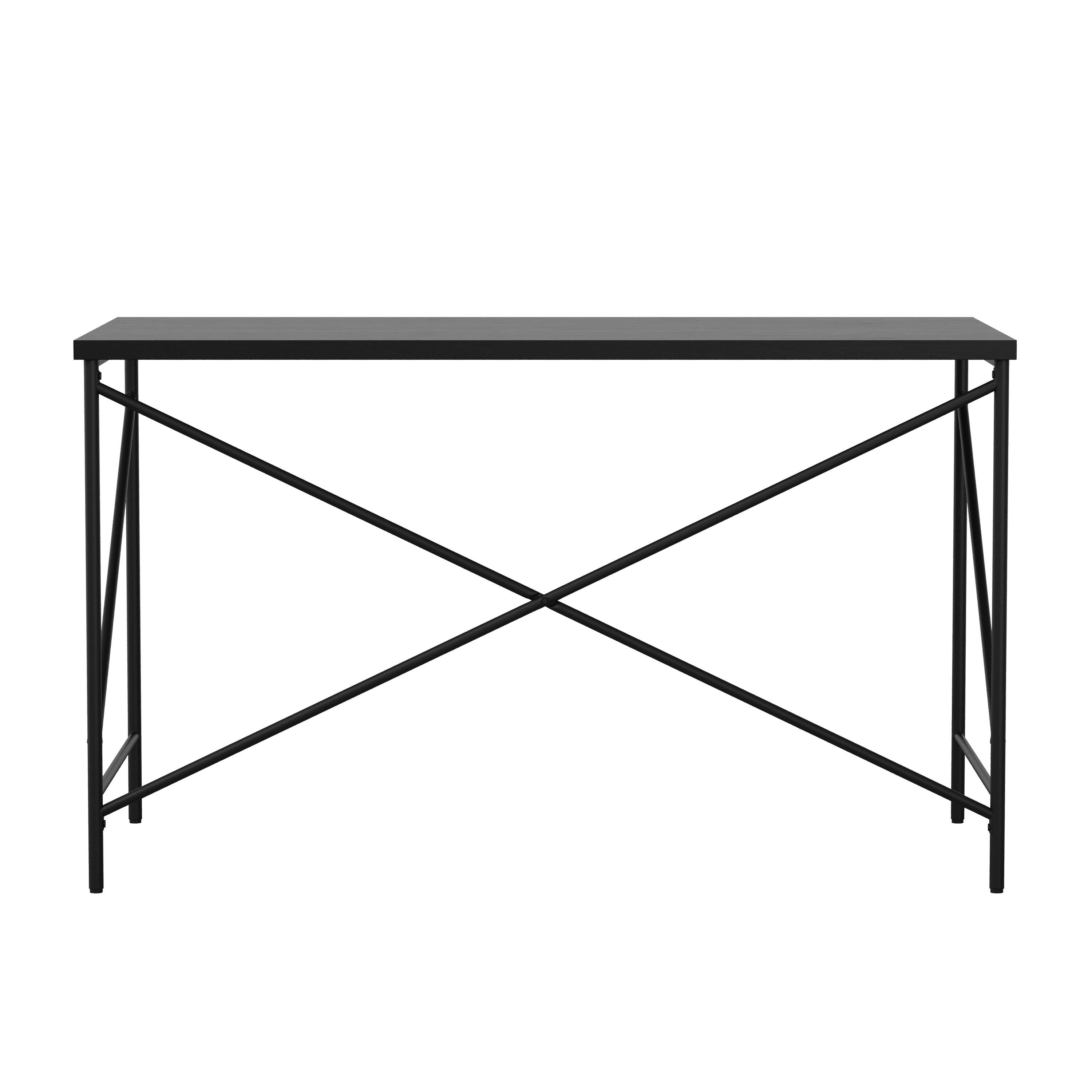 Alt View 18. Martha Stewart - Maddox Black Wood Grain Parsons Desk - Black Top/Oil Rubbed Bronze Frame.