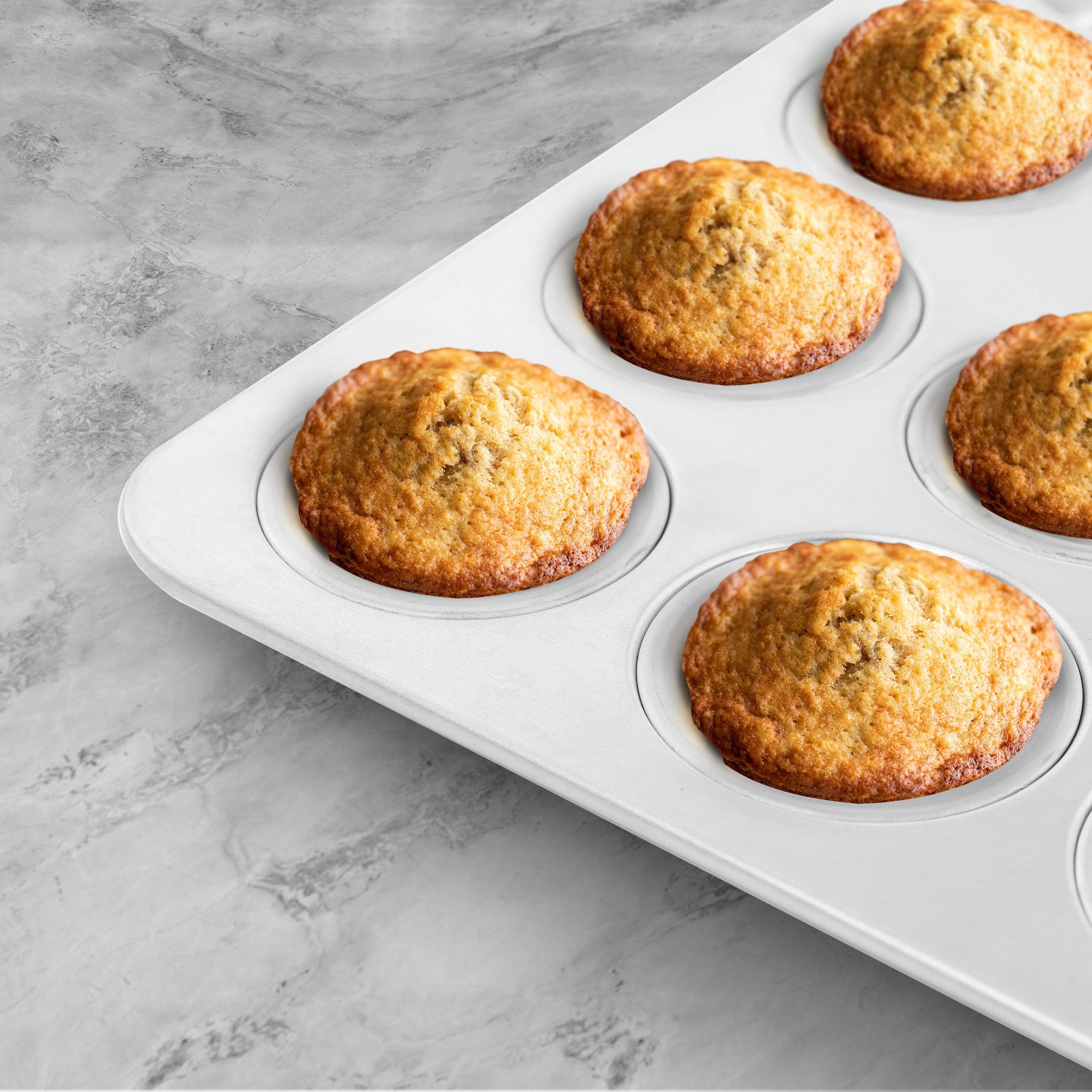 Alt View 4. Martha Stewart - Martha Stewart Aluminum 12-Cup Muffin Pan - Silver.
