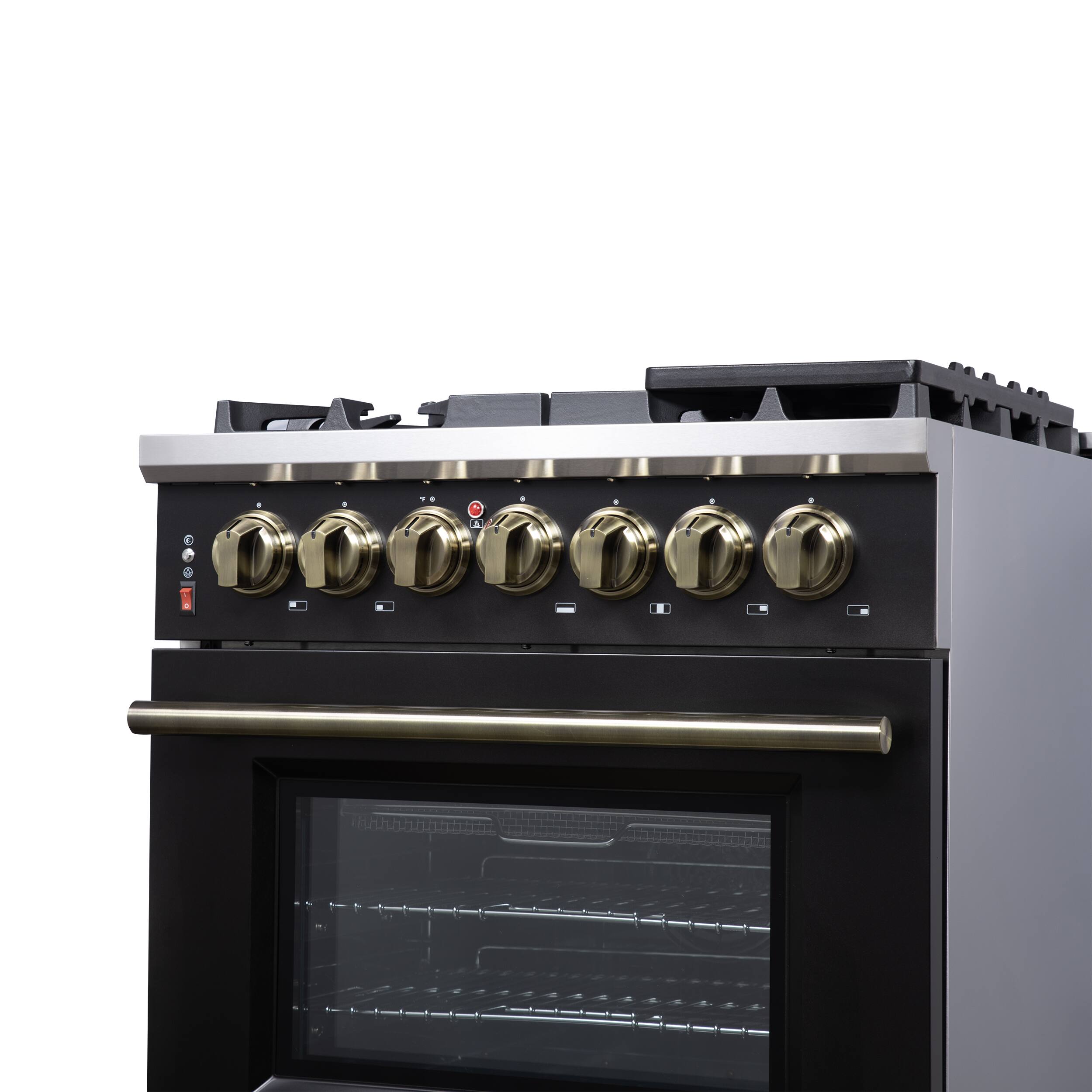Alt View 13. Forno Appliances - Massimo 4.32 Cu. Ft. Freestanding Dual Fuel True Convection Range with Air Fryer Basket - Black.