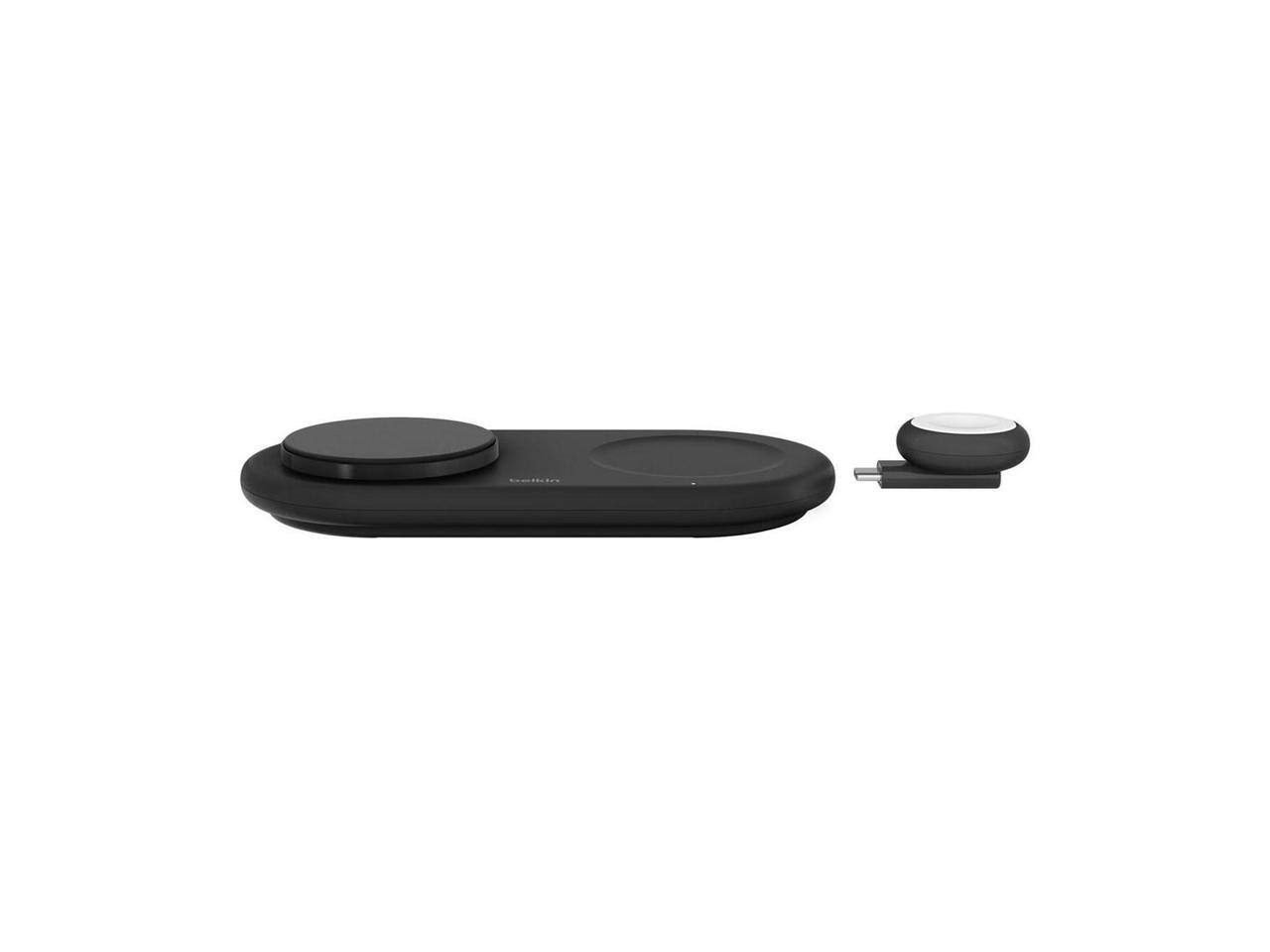 Alt View 1. Belkin - Belkin BoostCharge Pro 15W 3-In-1 Magnetic Qi2 Charging Pad with USB-C Apple Watch Charger, Black - Black.