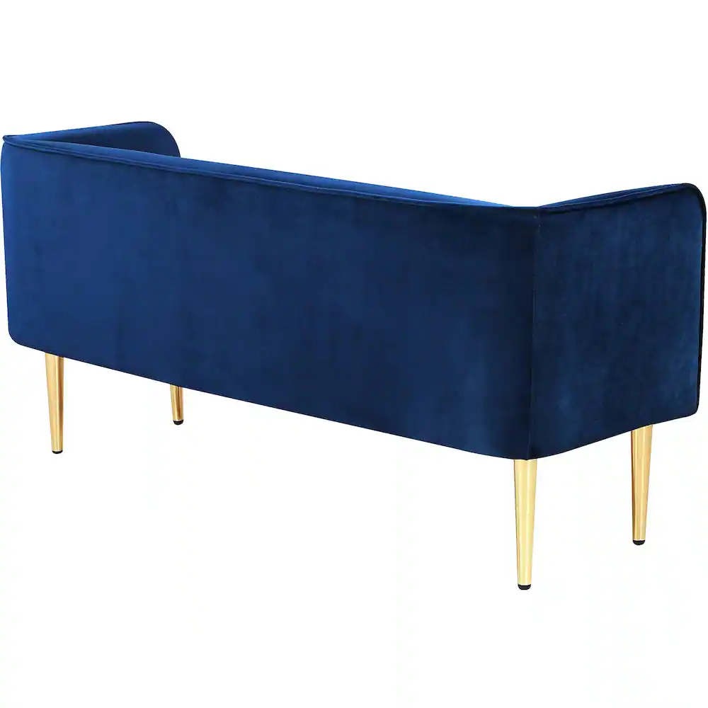 Alt View 3. Meridian Furniture - Audrey Navy Velvet Bench - Blue.