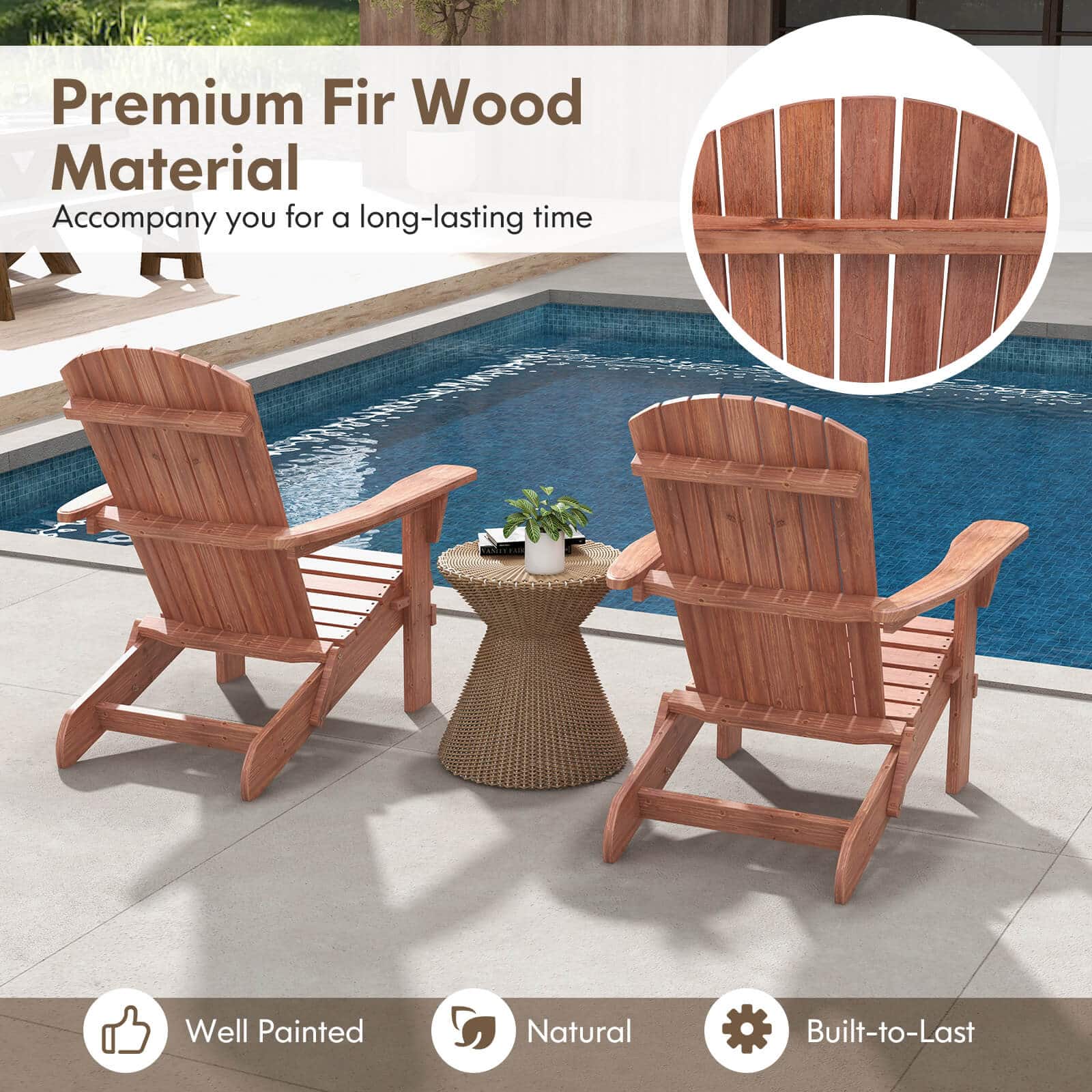 Premium Fir Wood Material, Accompany you for a long-lasting time, Well Painted, Natural, Built-to-Last