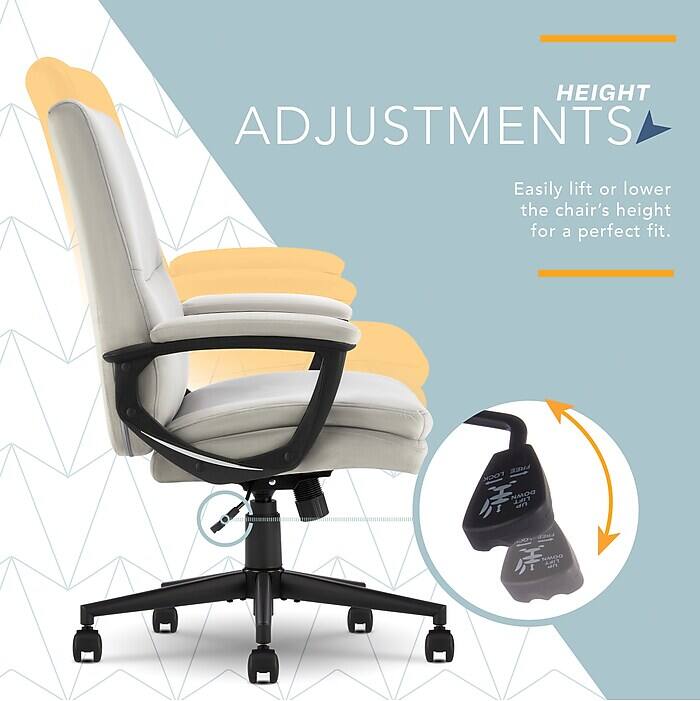 HEIGHT ADJUSTMENTS  
Easily lift or lower the chair's height for a perfect fit.