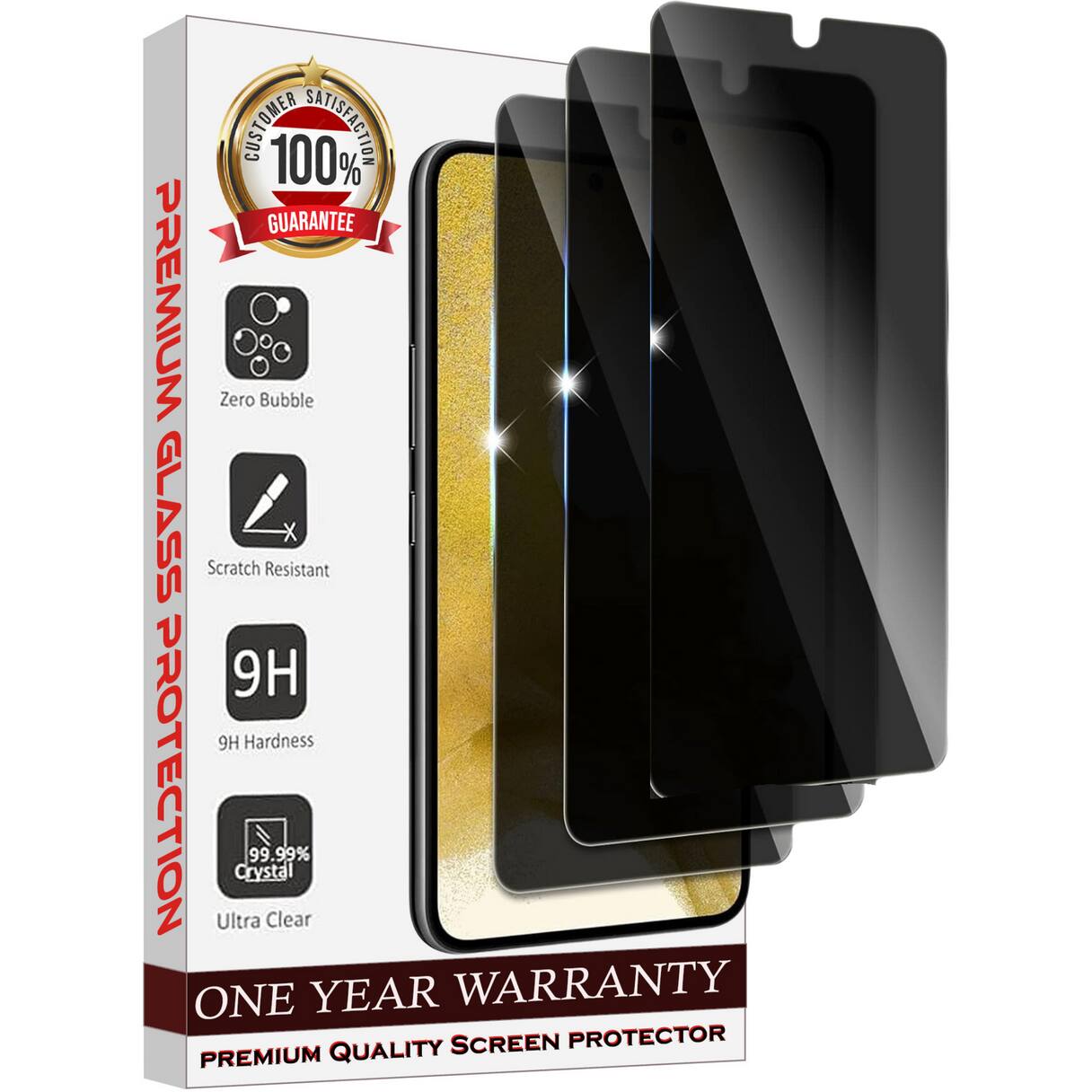Entronix - Anti-Spy Privacy Screen Protector for Galaxy S21 Plus - 3 Pack - Transparent