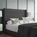 Alt View 4. Emma + Oliver - Upholstered Platform Bed with Wingback Headboard - Charcoal.