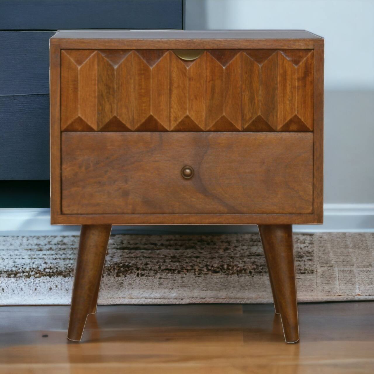 Alt View 8. Artisan Furniture - Artisan Furniture Solid Wood Chestnut Prism Nightstand, 1 Drawer, Dark Brown - Chestnut.