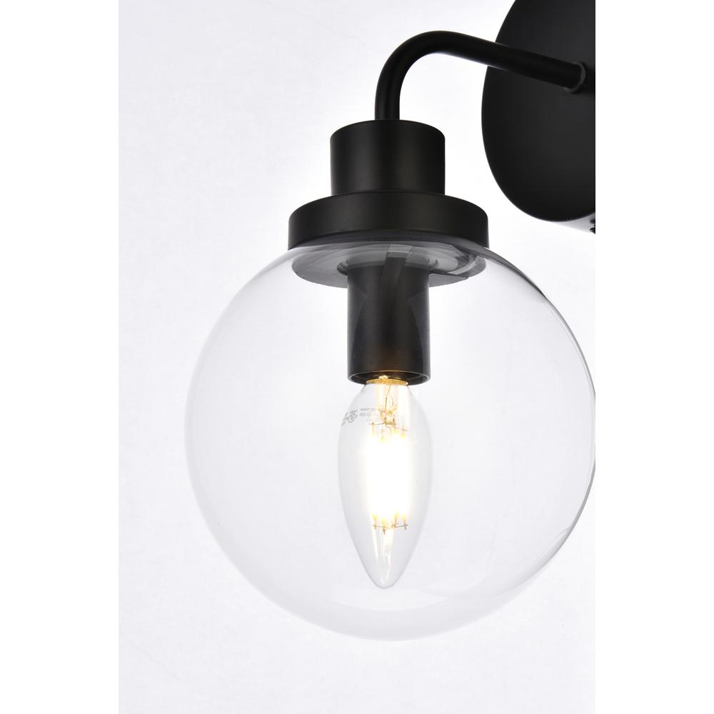 Alt View 1. Living District - Hanson 1 light bath sconce in black with clear shade - Black And Clear Shade.