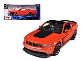2012 Ford Mustang Boss 302 1/24 Diecast Model Car by Maisto - Orange And Black