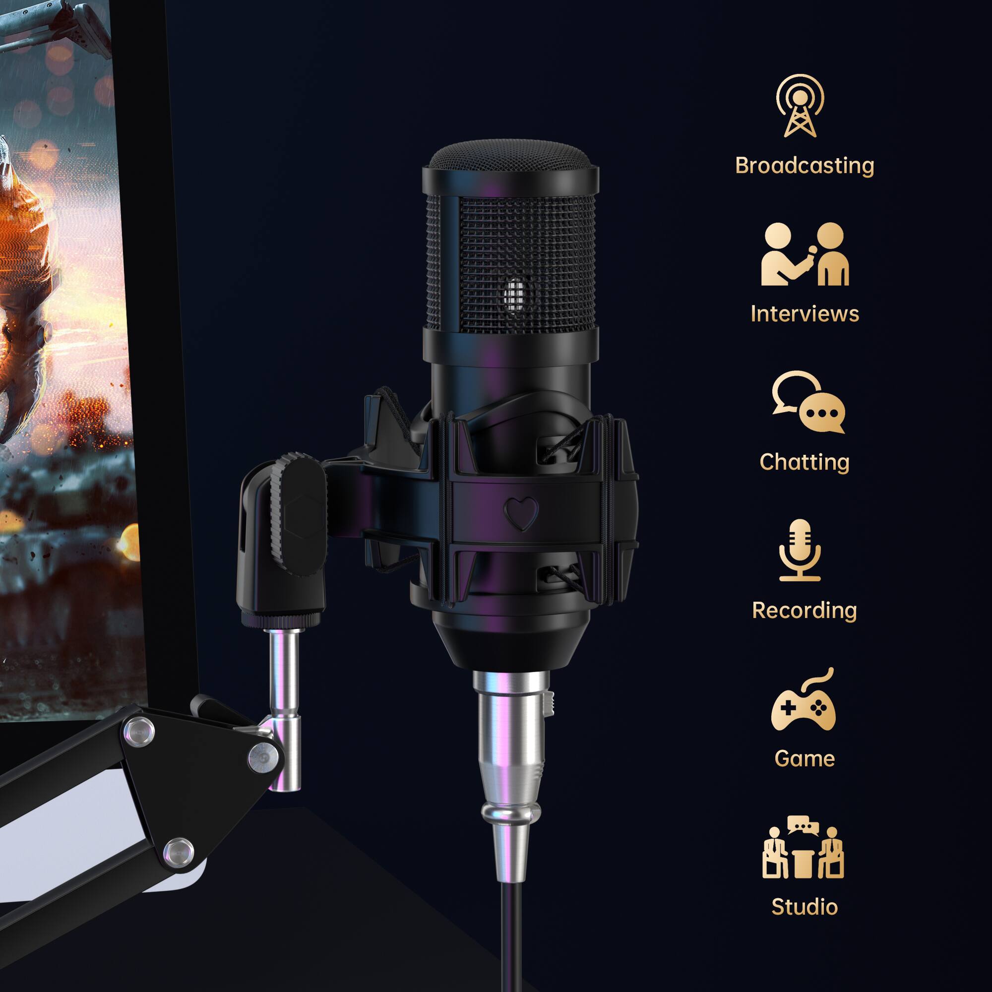 Broadcasting  
Interviews  
Chatting  
Recording  
Game  
Studio