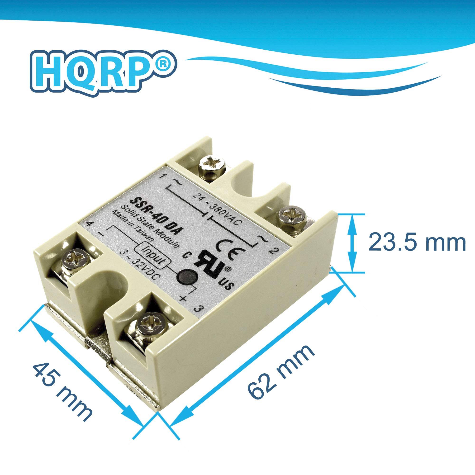 HQRP 1 24 - 4 Made Solid 07 SSR-40 DA 380VAC - Taiwan Module ~ 3 N Input  CE 2 32VDC LR US  7 + 3 23.5 mm 45 mm 62 mm