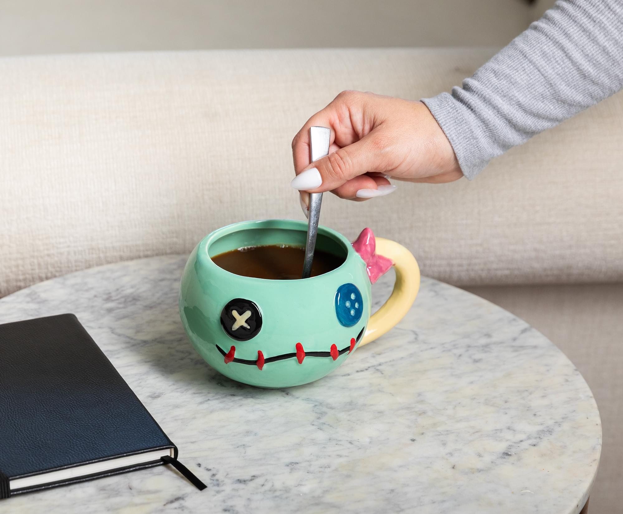 Alt View 5. Silver Buffalo - Disney Lilo & Stitch Scrump 3D Sculpted Ceramic Mug | Holds 21 Ounces - Multi-Colored.