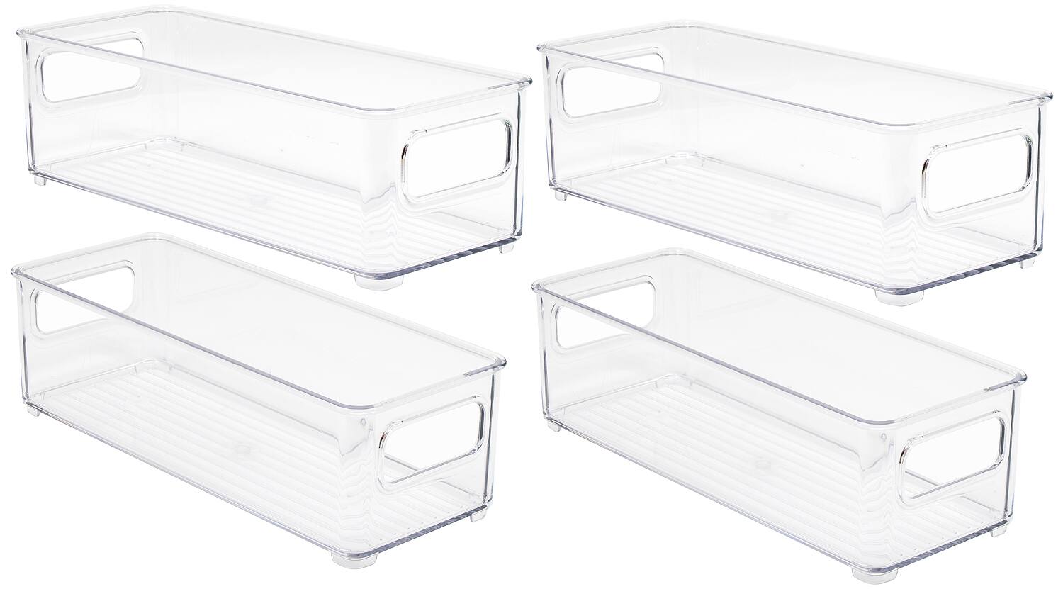 Angle. Sorbus - Sorbus Clear Stackable Organizer Bins, Storage Bins for Office, Kitchen, Bathroom, Vanity, and More - Clear.