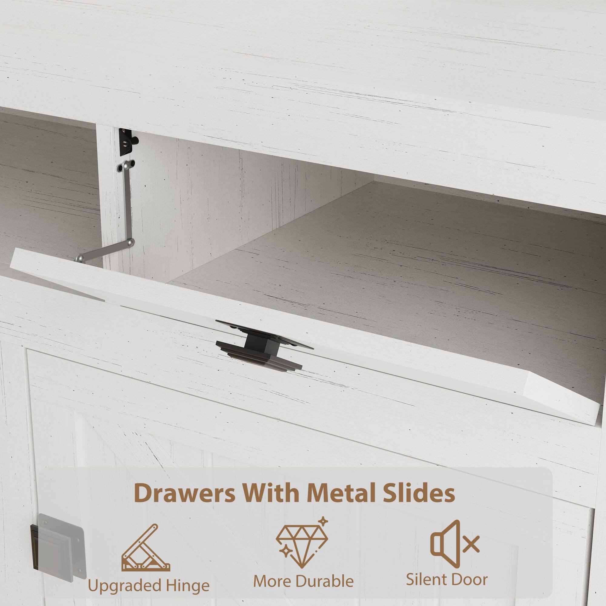 Drawers With Metal Slides  
Upgraded Hinge  
More Durable  
Silent Door