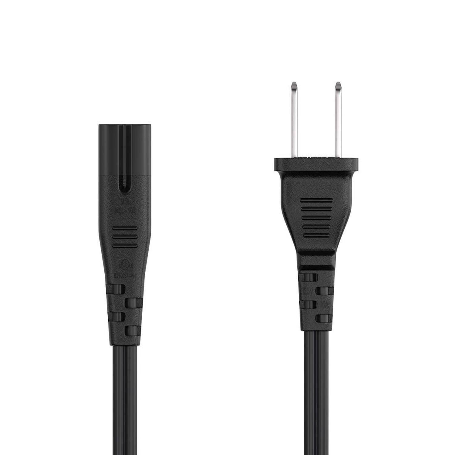 Left. Sanoxy - SANOXY Cables and Adapters; 2 PACK of 3ft 18 AWG Notebook Power Cord, Non-Polarized (IEC320 C7 to NEMA 1-15P) - Black.
