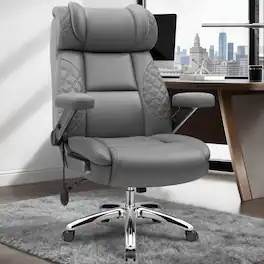 Brick Attic - 500lbs Big&Tall Executive Office Chair,High Back Ergonomic Computer Chair with Adjustable Lumbar Support &5D Flip Arms - Gray