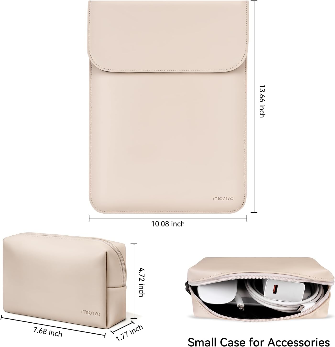 13.66 inch, 10.08 inch, 4.72 inch, 7.68 inch, 1.77 inch, Small Case for Accessories
