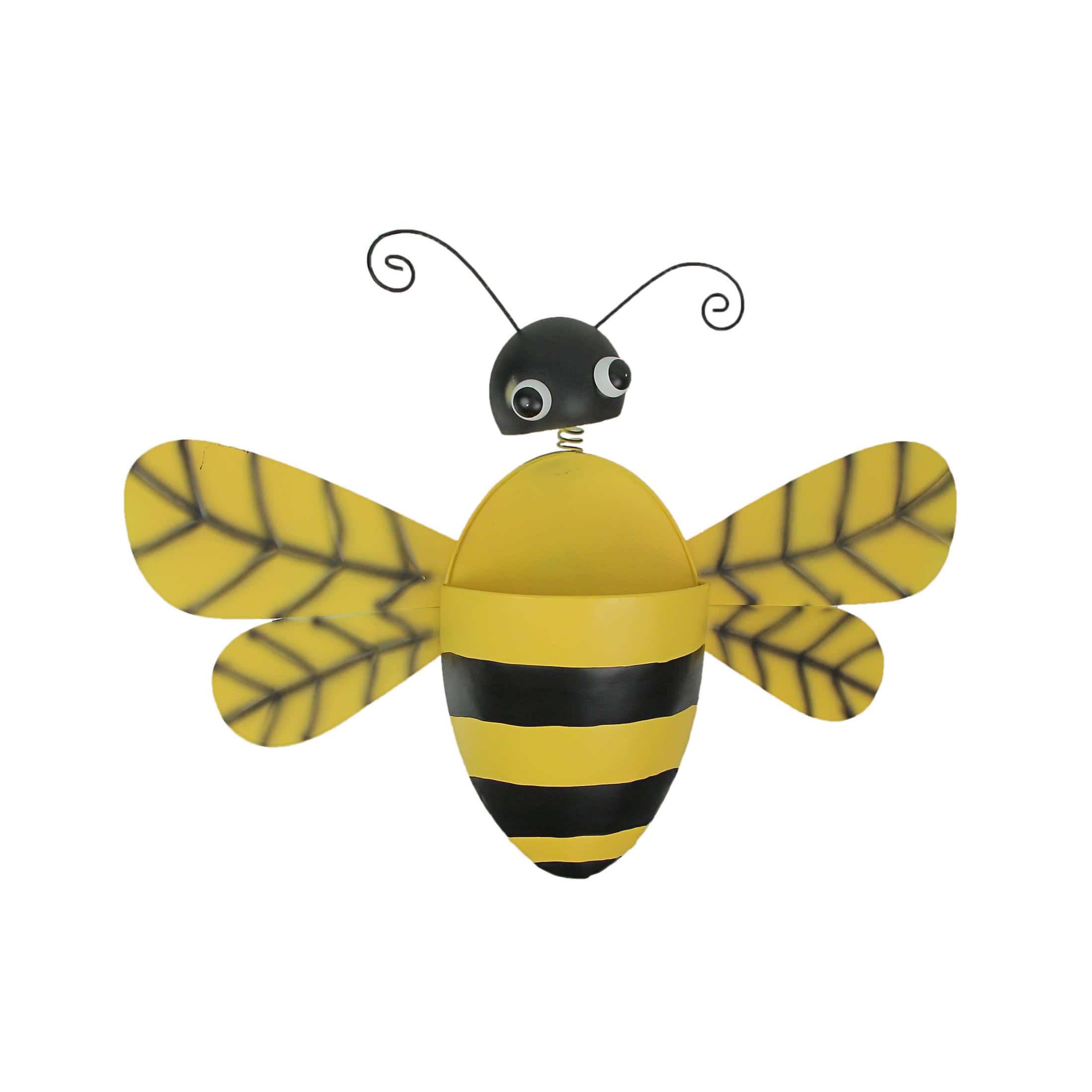 Special T Imports - Black & Metal Bumble Bee Wall Pocket Planter Rustic Decorative Plant Vase - Yellow price history on PriceWatchPro