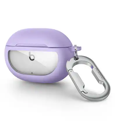 Front. SURITCH - Protective Case for Beats Studio Buds 2021, Studio Buds+ Plus 2023 (Charging Case & Earphones Not Included) - Purple.